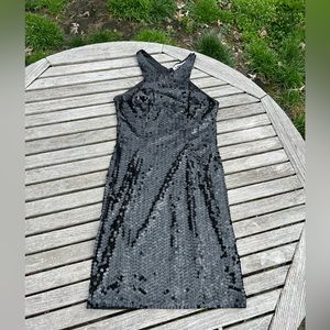 Vintage 90's Niteline‎ Evening Dress Black Sequins Size 8 Cocktail Dress Club